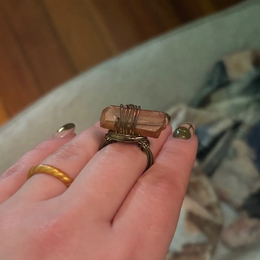 Handcrafted Wire-Wrapped Crystal Ring - Picture 1 of 3